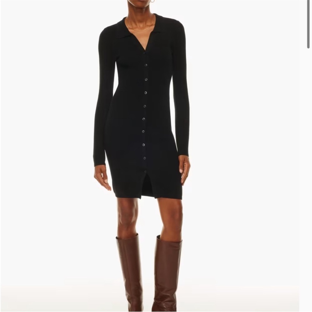 Wilfred CoveBlack Ribbed Knit dress size S
